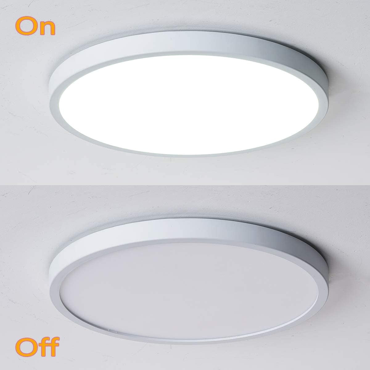 Flush Mount 11.8 Inch Ceiling Light,28W Surface Mount LED Light Fixture,Modern round Ceiling Light for Bedroom Kitchen Balcony Hallway,6000K/Cool White