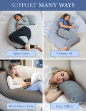 Load image into Gallery viewer, Pregnancy Pillow U-Shape Body Pillow, Maternity Pillow Support Detachable Extension - Machine Washable Jersey Cover
