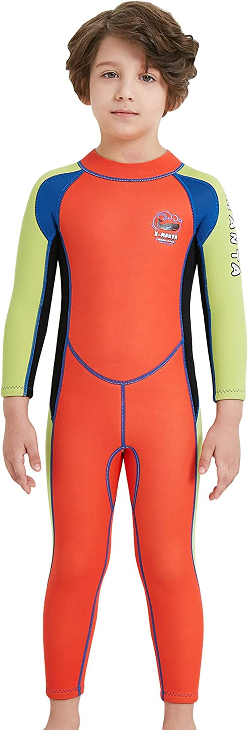 Kids Wetsuit Swimsuit 2.5Mm Neoprene Boy Girl Long Sleeve Diving Suit Swimwear