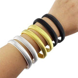 Shirt Sleeve Holders Anti-Slip, 6 PCS Metal Armbands, Stretch Elastic Men'S Arm Bracelet, Black, Silver and Gold Clothing Keepers