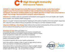 Load image into Gallery viewer, AWS 360 Vitamin C+ High Strength Immunity Effervescent Tablets - Daily Antioxidant Booster, Natural Orange Flavour, Sugar Free Formula - Max Absorption Vit C Supplement - Made in Australia - Pack of 30
