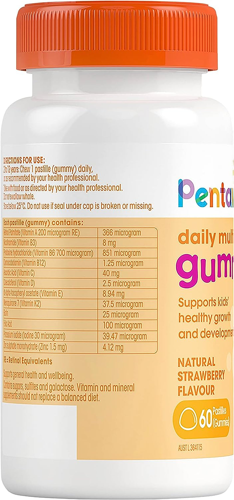 Kids Daily Multivitamin 60 Gummies, Natural Strawberry