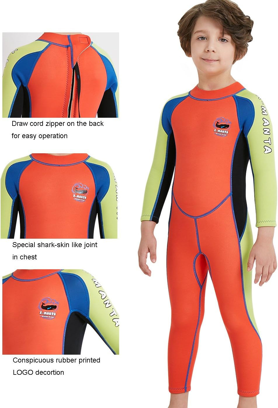Kids Wetsuit Swimsuit 2.5Mm Neoprene Boy Girl Long Sleeve Diving Suit Swimwear
