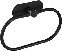 Load image into Gallery viewer, Stainless Steel Towel Ring No Drilling 3M Self Adhesive Towel Holder Bathroom and Kitchen Towel Rack （Black Oval）
