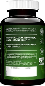 - Vegan Vitamin D3 for Calcium Absorption & Bone Health 5000 IU - 60 Vegetarian Capsules
