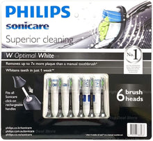Load image into Gallery viewer, Sonicare Superior Cleaning W Optimal White Electric Toothbrush Heads 6PCS - Black
