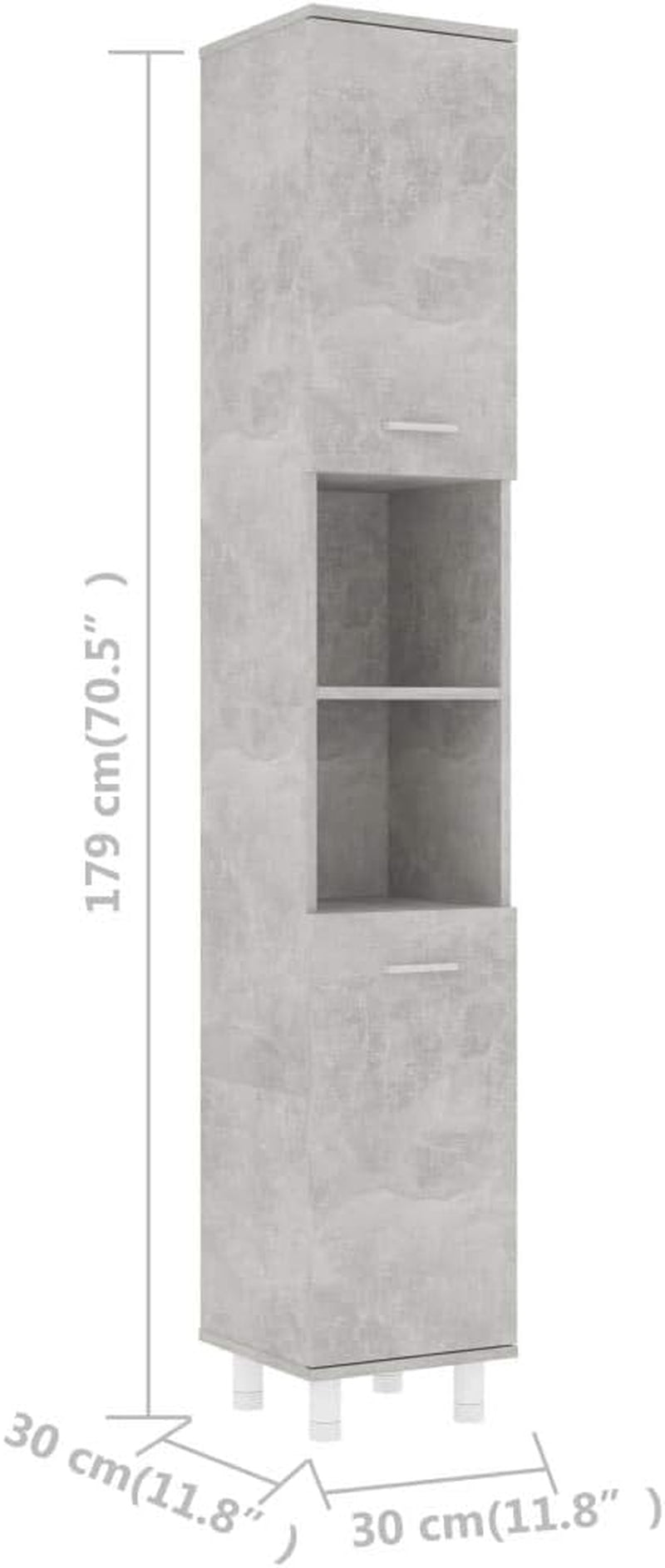 Bathroom Cabinet Indoor Home Laundry Room Washroom Toilet Rack Cupboard Storage Cabinet Shelf Furniture Concrete Grey Engineered Wood