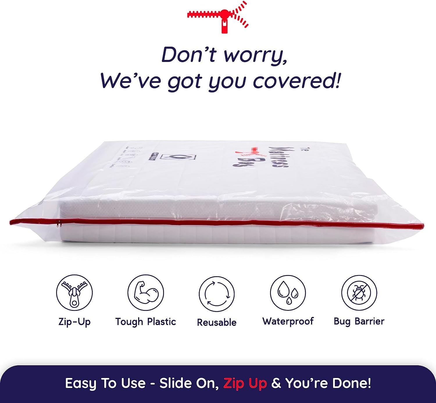 - Thick Plastic Mattress Protector Cover - 7 Different Sizes - Heavy Duty, Waterproof & Tear Resistant Storage Bag - for Moving, Storage & Transport (Single 92Cm X 188Cm)