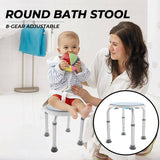Adjustable Bath Shower Stool Height Adjustable Chair Seat Rotating Swivel Round
