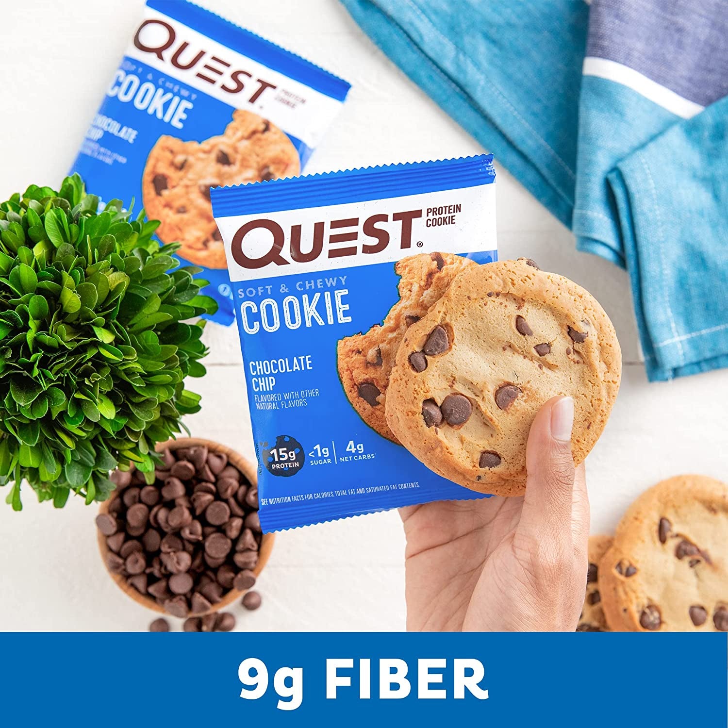 Chocolate Chip Protein Cookie, Keto Friendly, High Protein, Low Carb, 12 Count