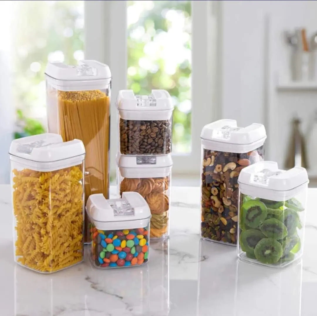 Airtight Food Storage Container 12 Sets with Easy Open & Lock, Air-Tight Dry Fresh Storage Set Bpa-Free Clear Durable Plastic Ideal for Flour, Sugar, Snacks Pantry & Kitchen & Much More –And Free Labels & Marker. (12 Sets Clear Airtight Container)