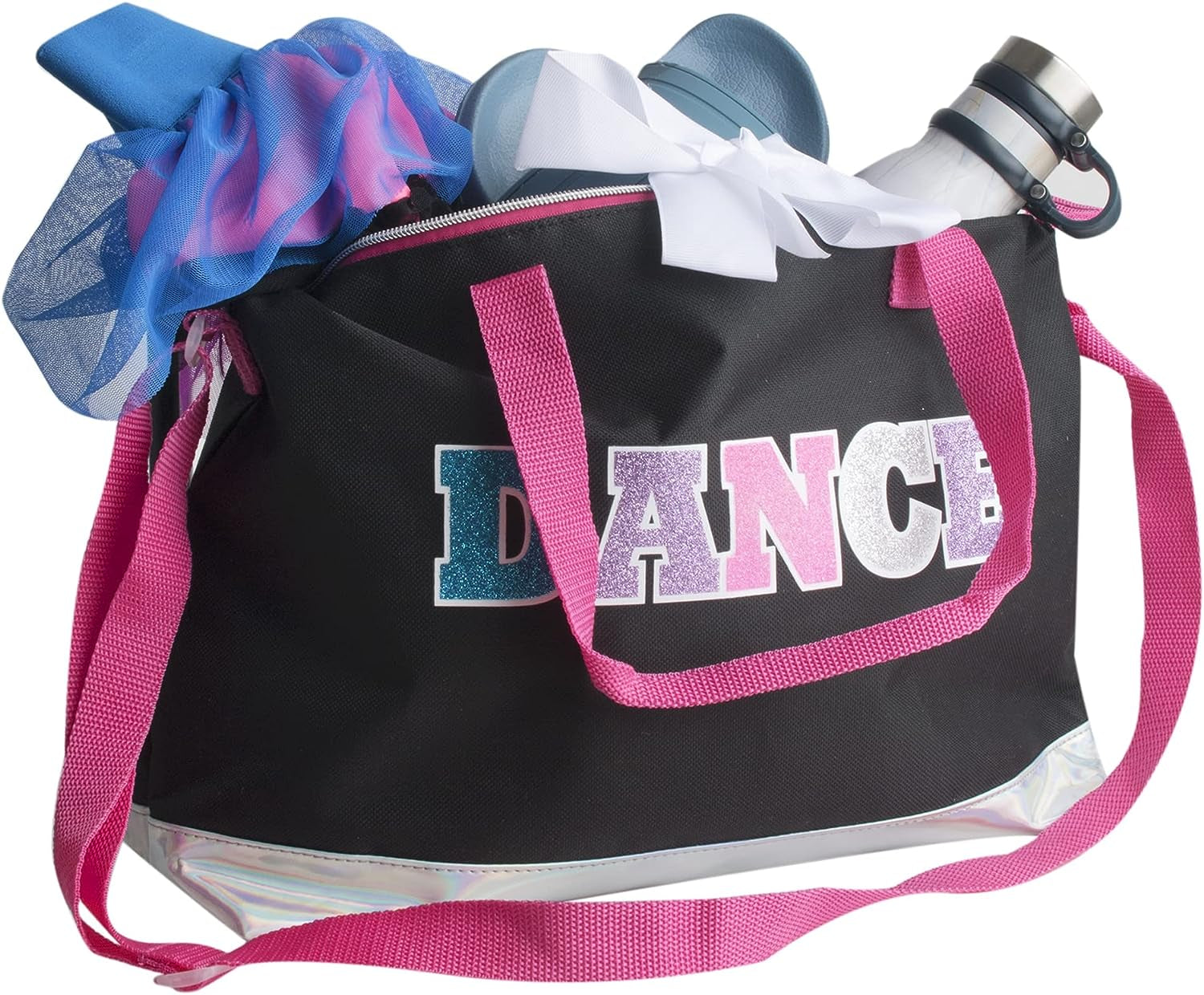 Over the Shoulder Dance Shoulder Garment Dance Bags for Girls, Teen Dancers, Costumes, Boys 14” Glitter Dance Workout Bag, Dance 2, One Size, Every Day