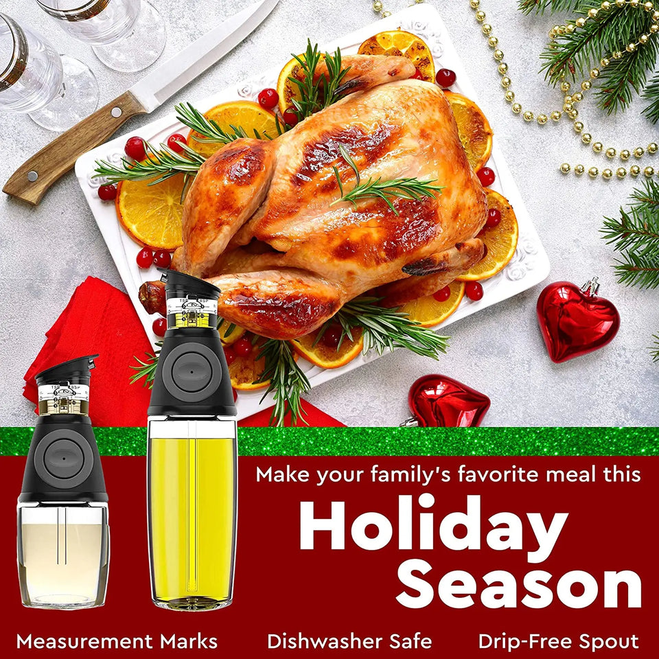 Belwares Olive Oil Dispenser Bottle Set - 2 Pack Oil and Vinegar Cruet with Drip-Free Spouts - Includes 17oz [500ml] and 9oz [250ml] Sized Bottles pattanaustralia