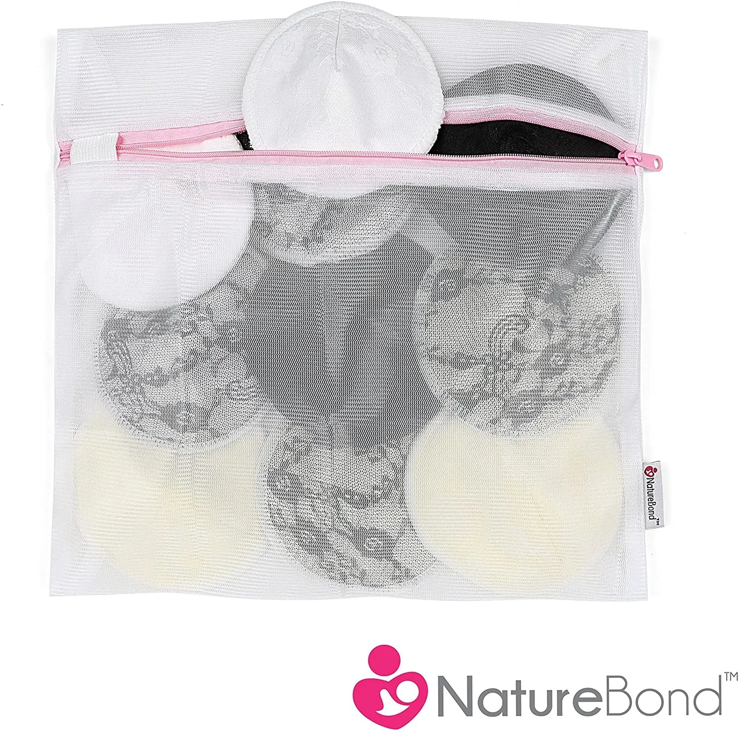 10 bamboo cotton washable, reusable nipple pads with laundry bag