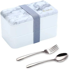 Load image into Gallery viewer, Original Bento Box Lunch Boxes Container Bundle Divider Japanese Style with Stainless Steel Utensils Spoon and Fork
