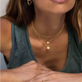 Aisansty Layered Heart Disc Initial Necklaces for Women, Girls 14K Gold Plated Handmade pattanaustralia