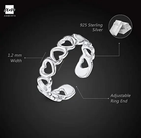 Sterling Silver - Toe and Midi Ring for Women - Adjustable Fit Pattan Australia