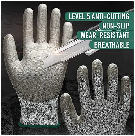 PU Coated Resistant Palm Hand Protection Work Gloves Pattan Australia