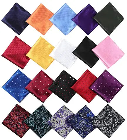 20 Pack Assorted Men's Pocket Squares Pattan Australia