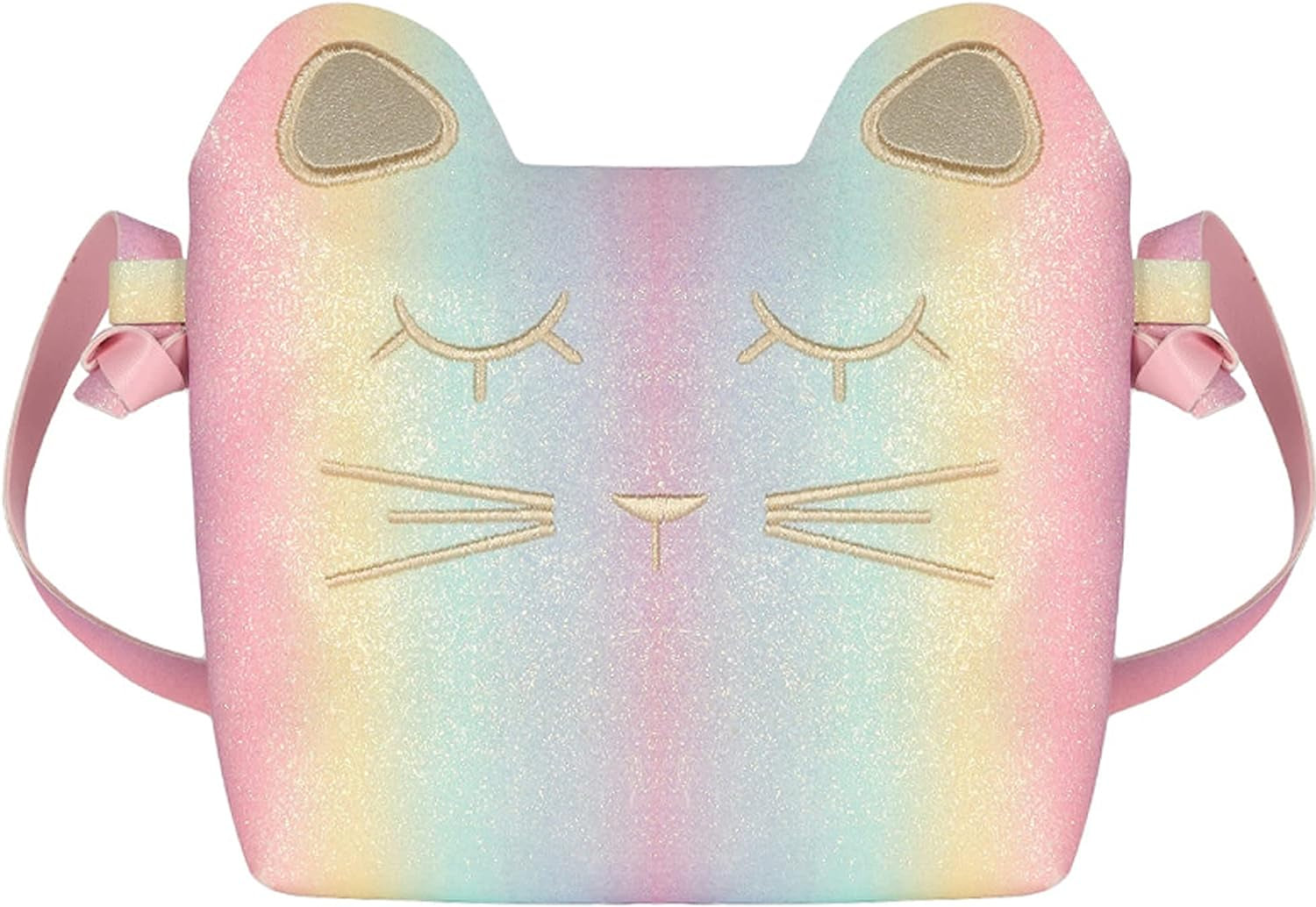 Cute Cat Crossbody Bag,Pu Shoulder Handbag Mini Cute Princess Purse for Kids Girls Toddlers(Pink)