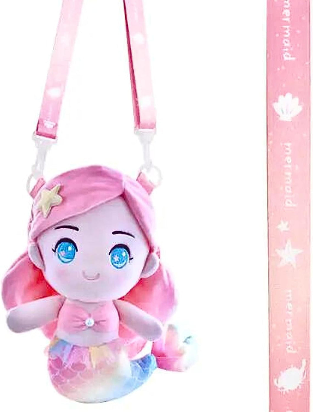 Mermaid Little Girls Handbag, Girls Small Backpack, Girls Crossbody Bag (Pink)
