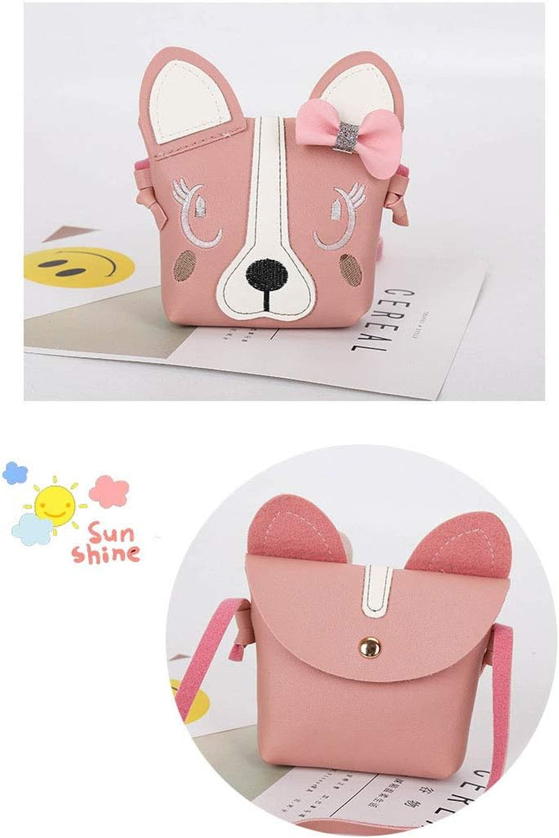 Cute Fashionable Handbag Shoulder Bags Small Coin Purse Crossbody Bags PU Leather for Children Kids Girls Toddler Baby Girls Little Girls Pink-Dog