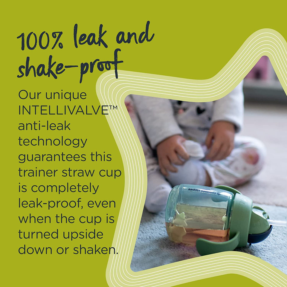 Superstar Weighted Straw Cup for Toddlers with INTELLIVALVE Leak and Shake-Proof Technology and BACSHIELD Antibacterial Technology, 300Ml, Pack of 1, Colours Vary