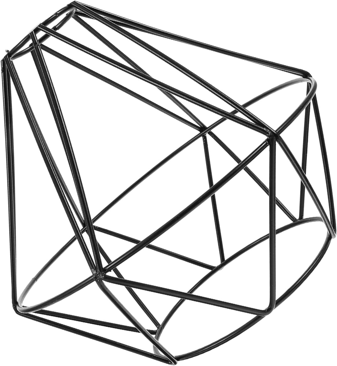 Metal Wire Cage Lamp Guard Ceiling Fan Light Covers Black Vintage Style Light Cage Iron Wire Diamonds Shape Industrial Ceiling Fixture Lamp Shade for Pendant Lights 20Cm