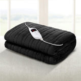Washable Heated Electric Throw Rug Blanket Fleece Remote Control Timer 9 Heat Settings Sofa Lounge Living Room Office Winter Charcoal