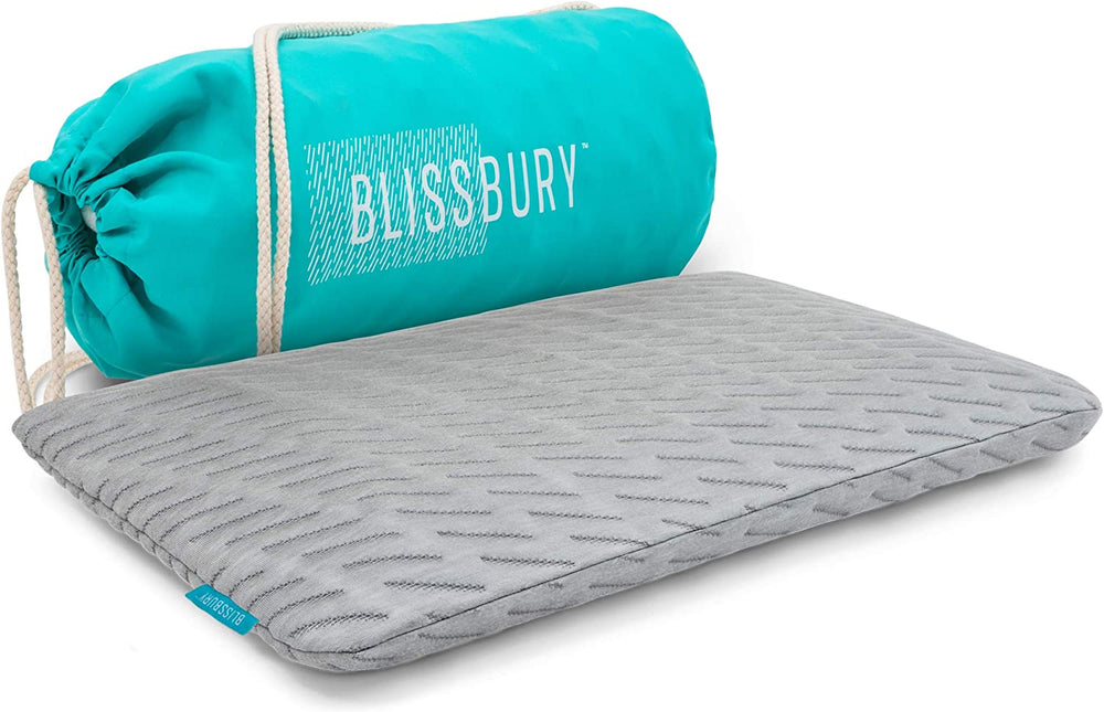 6.5Cm Thin Stomach Sleeping Memory Foam Pillow. Slim, Flat, Cooling Sleep for Belly or Back with Soft Bamboo Washable Cover, Neck and Head Support for Men and Women Bedding Accessories