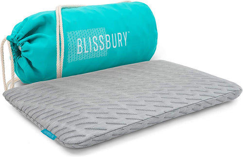 6.5Cm Thin Stomach Sleeping Memory Foam Pillow. Slim, Flat, Cooling Sleep for Belly or Back with Soft Bamboo Washable Cover, Neck and Head Support for Men and Women Bedding Accessories