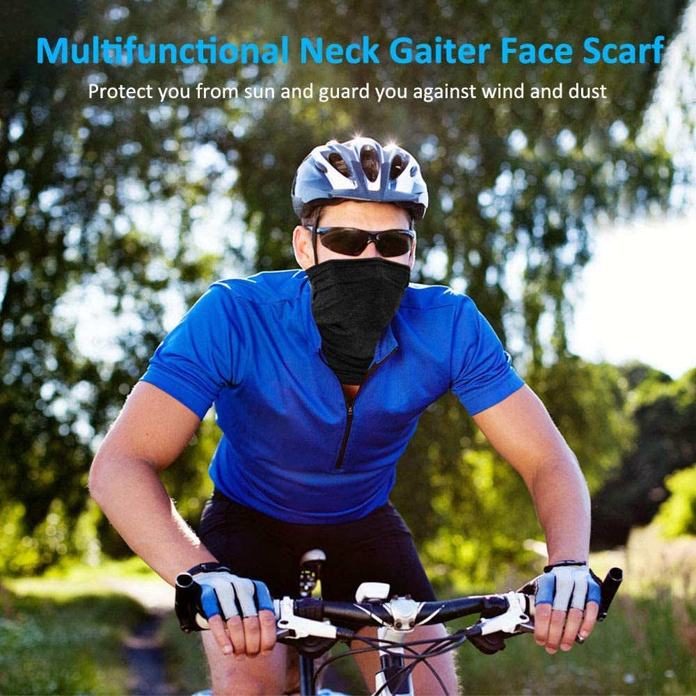 2 Pack Breathable Cooling Neck Gaiters, Ice Silk Face Shield Scarf, Multifunctional Headwear Bandana Face Cover,Uv Protection Headband Scarf,Reusable Stretchy Balaclava for Cycling Fishing