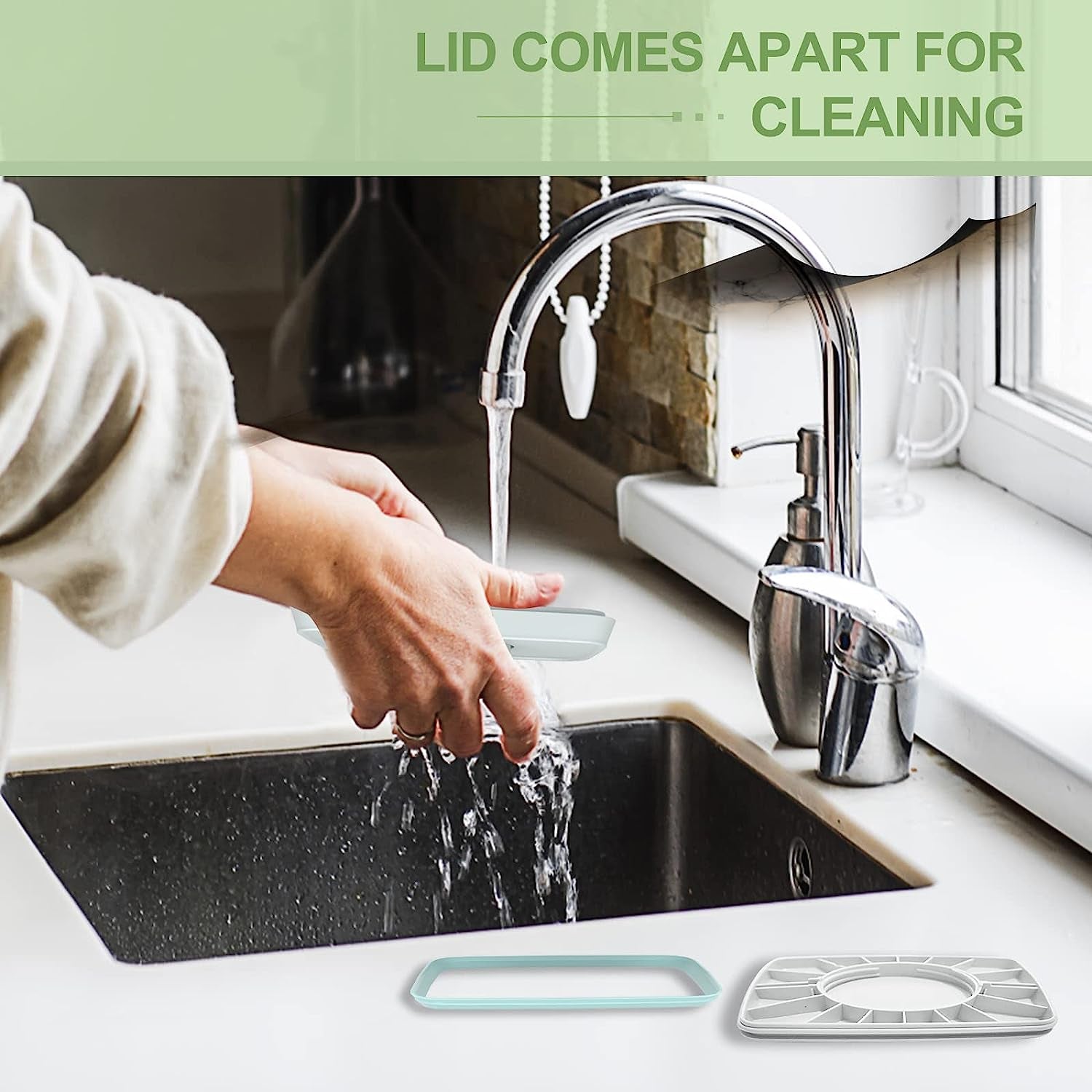 Airtight Food Storage Container, 4 Pcs Clear Plastic Kitchen Canisters Set with Pop up Airtight Lids for Bulk Food Cereal Candies Cookies Coffee Nuts Sugar Pet Food Storage