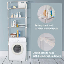 Load image into Gallery viewer, 3-Tier Adjustable Washing Machine Rack over Toilet Bathroom Organizer above Washer Dryer Storage Shelf Space Saving Rack, White
