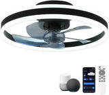 Smart Ceiling Fans with Lights Compatible with Alexa and Google Assistant 20", Low Profile Ceiling Fan with Lights Remote,App Control,6 Speed Reversible Blades for Bedroom/Living Room