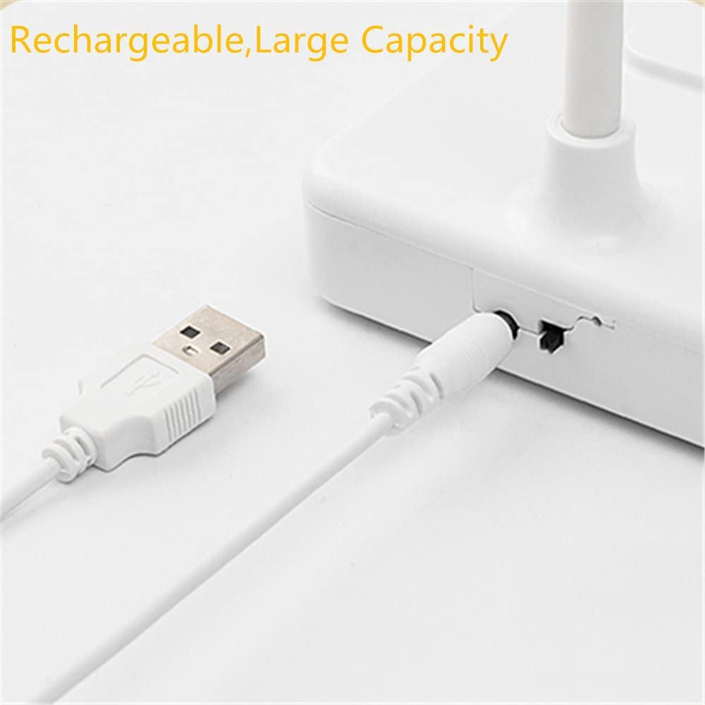Cordless Desk Table Lamp Reading Light Rechargeable Battery 2200M,Touch 3 LED Modes,Dimmable,Small,Gooseneck, Highest 17.7",Lamp for Kids Bedroom Bedside