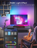 RGBIC TV Light Strip, 2M/6.56Ft TV LED Backlight Strip for 30-50 Inch TV, USB LED Strip with APP Control, Color Changing by Sync to Music, RGBIC LED Lights for TV PC Monitor Gaming Room
