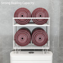 Load image into Gallery viewer, Over the Toilet Storage Shelf, 2-Tier Bathroom Storage Organizer Upgrade Punch-Free Toliet Storage Shelf, Home Storage Rack with Hooks Shelf (White)
