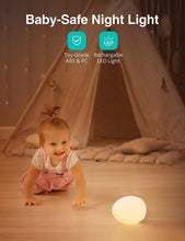 Load image into Gallery viewer, Night Light for Kids, Baby Night Light with 8 Color Changing Mode &amp; Dimming Function, Rechargeable Egg Night Light with 1 Hour Timer&amp;Touch Control, up to 100H

