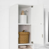 BZR34-W White Tall Bathroom Cabinet High Storage Cupboard with Shelves