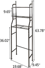 Load image into Gallery viewer, 3-Shelf Bathroom Organizer over the Toilet Space Saver Bathroom Corner Stand Storage Organizer, Black
