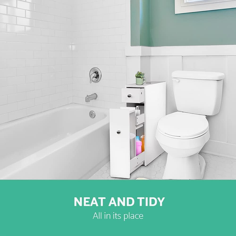 Bathroom Cabinet Storage Shelf Toilet Cupboard Wall Mirror Laundry