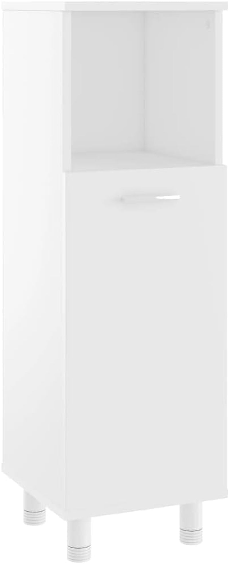 Bathroom Cabinet Indoor Home Laundry Room Washroom Toilet Rack Cupboard Storage Cabinet Shelf Furniture White Engineered Wood