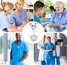 Load image into Gallery viewer, 1Pc Delicate Practical Second Alloy for with Convenient Nurse Doctors Panda on Cover Gifts Watches Clip Watch Hanging Pattern Metal Pocket Panda-Shaped Doctor Clip- Nurses
