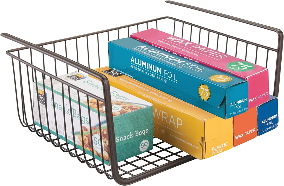 York Lyra Metal under Shelf Basket, Bronze