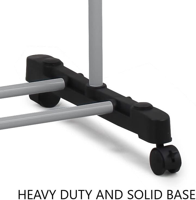 Folding 3 Tier Clothes Laundry Drying Rack, Stainless Steel Tubes, Rolling Collapsible Garment Laundry Dryer Hanger Stand Rail Indoor & Outdoor Home