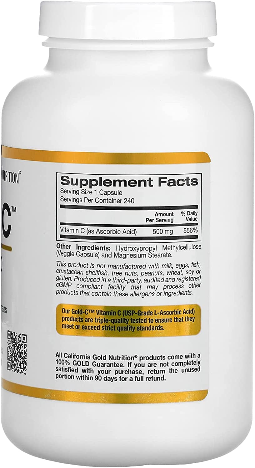 Gold C Vitamin C 500 Mg 240 Veggie Caps