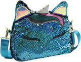 Women Girls Cute Unicorn Glitter Sequins Crossbody Purses Handbag Shoulder Bag for Kids Little Girls