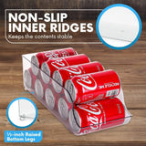 [2 Pack]  Clear Stackable Can Dispenser for Refrigerator - Soda Beverage Can Organiser Fridge/Pantry Storage Organiser for Cabinets, Countertops, Kitchen Storage & Organisation