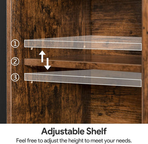 over the Toilet Storage Cabinet, 4-Tier Bathroom Space-Saver Rack over Toilet, Toilet Organizer Rack with with Cupboard and Adjustable Shelf, Easy Assembly, Rustic Brown TRHR0201
